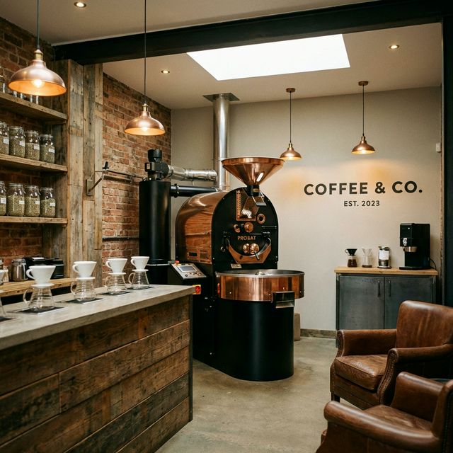 Modern coffee roastery